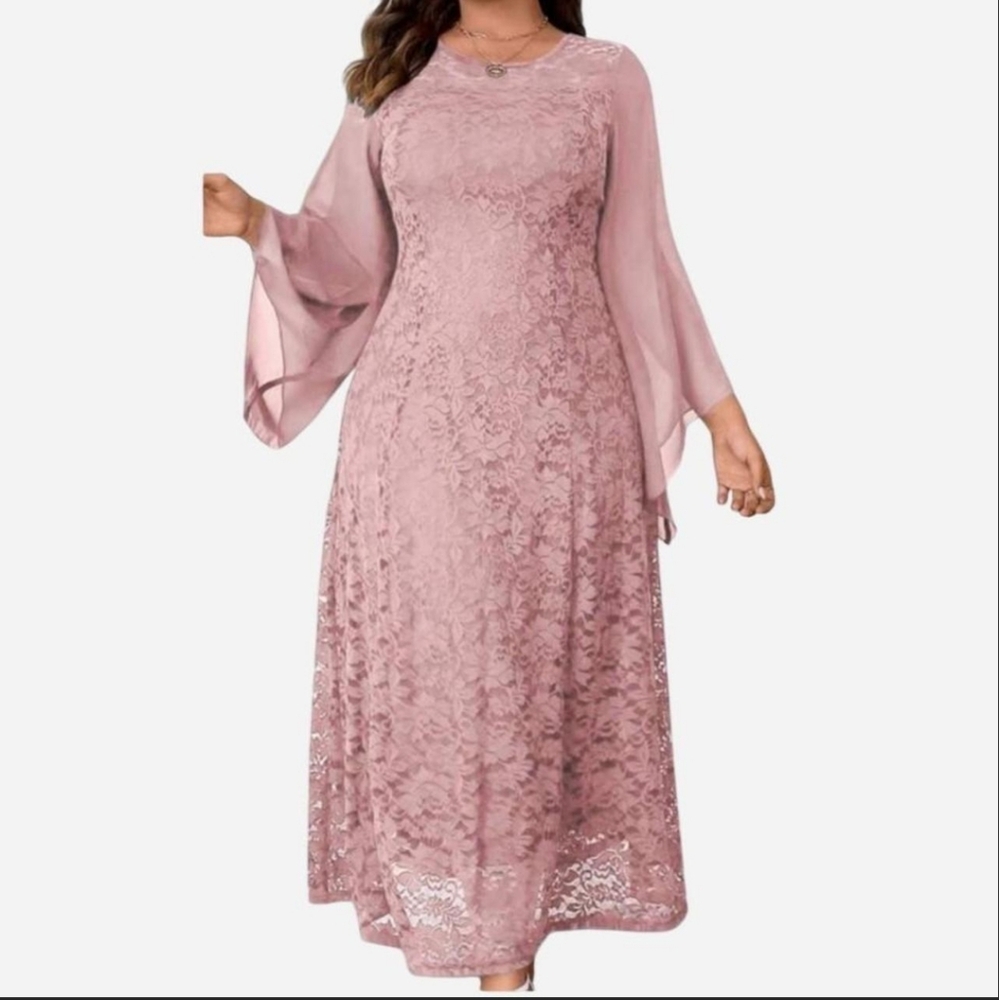 Elegant Pink Lace Dress